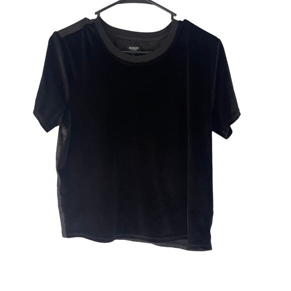 Hudson Size XS Black Velvet Fairy Grunge Whimsygoth Short Sleeve Shirt - Picture 1 of 9